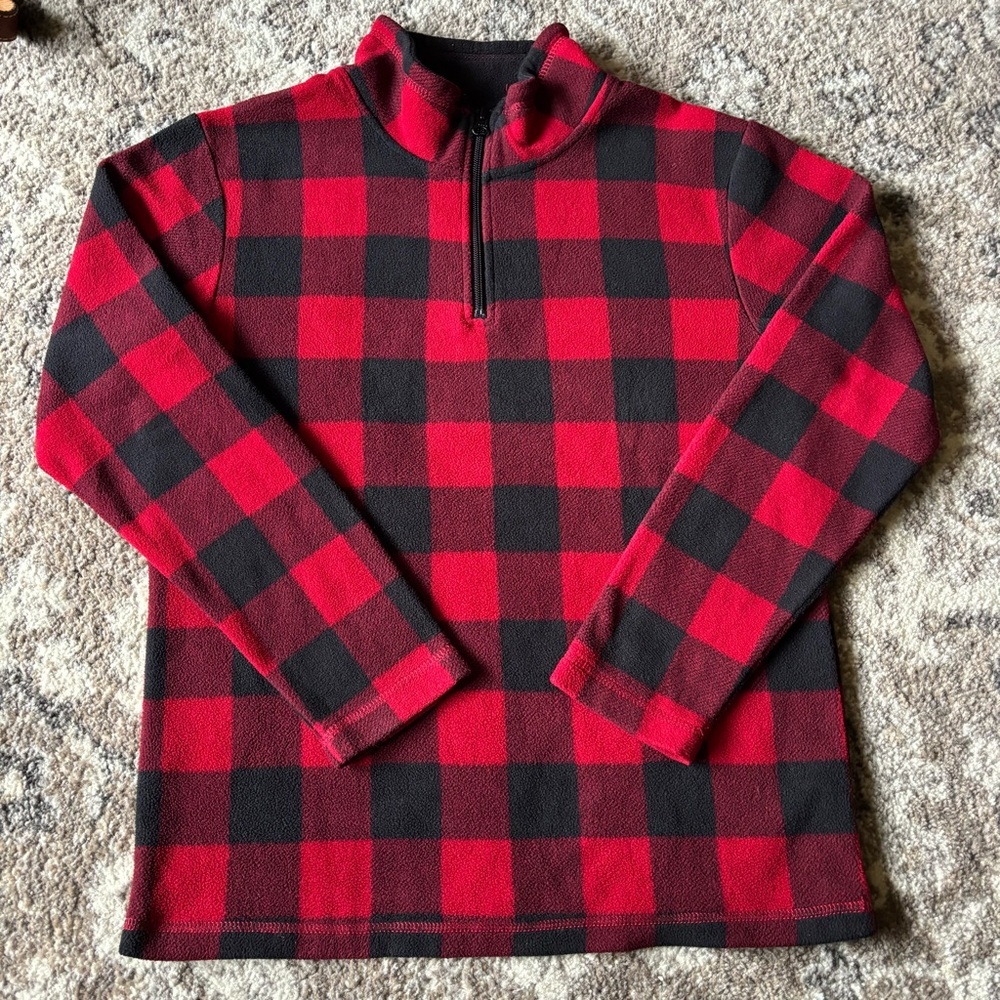 The Children Place  Red/Black Sweater Half Zip Size XL(14) Poliéster